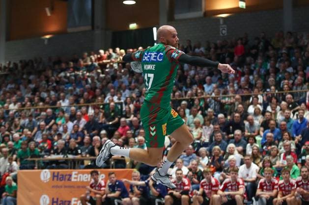 30 07 2025, xtgx, handball, test match, SC Magdeburg Fredericia Handboldklub v l Tim Hornke Magdeburg, 17 throws goal, goal scorer, scores goal, scores the goal Ilsenburg