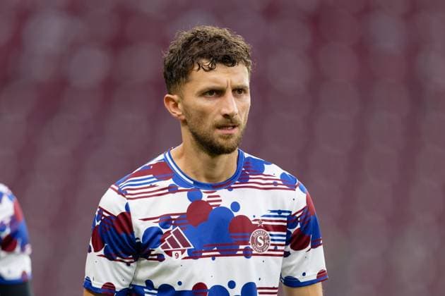 Geneva, Switzerland, July 30 2025 : Miroslav Stevanovic (9 Servette FC) during warm-up prior the UEFA Champions League Second Qualifying Round match between Servette FC and Viktoria Plzen at Stade de Geneve in Geneva, Switzerland (Giuseppe Velletri SPP) Copyright: xGiuseppexVelletrix xSPPx spp-en-GiVeSp-DZ9_9250