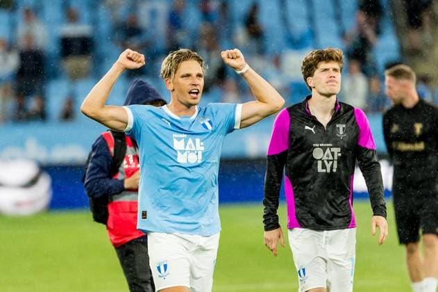 250730 Jens Stryger Larsen of Malmö FF celebrates after the UEFA Champions League qualifier football match between Malmö FF and FK RFS on July 30, 2025 in Malmö Photo Christian Örnberg BILDBYRAN COP 166 CO0596 fotboll football soccer fotball uefa champions league qualifier champions league malmö ff fk rfs bbeng bbauto jubel  Copyright: CHRISTIANxÖRNBERG BB250730CO064