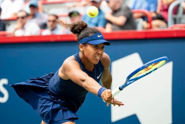 July 30, 2025, Montreal, Pq, CANADA: Naomi Osaka of Japan returns the ball during second round tennis action against Liudmila Samsonova of Russia at the National Bank Open tennis tournament in Montreal on Wednesday, July 30, 2025. Canada News - July 30, 2025  - ZUMAc35_ 20250730_zaf_c35_053 Copyright: xChristopherxKatsarovx
