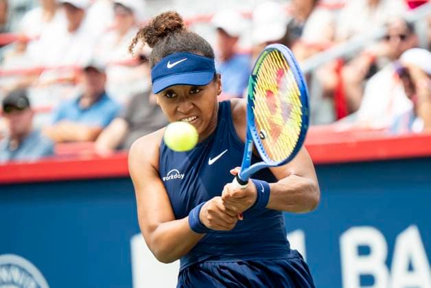 July 30, 2025, Montreal, Pq, CANADA: Naomi Osaka of Japan returns the ball during second round tennis action against Liudmila Samsonova of Russia at the National Bank Open tennis tournament in Montreal on Wednesday, July 30, 2025. Canada News - July 30, 2025  - ZUMAc35_ 20250730_zaf_c35_054 Copyright: xChristopherxKatsarovx