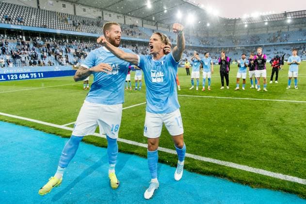 250730 Pontus Jansson and Jens Stryger Larsen of Malmö FF celebrate after the UEFA Champions League qualifier football match between Malmö FF and FK RFS on July 30, 2025 in Malmö Photo Christian Örnberg BILDBYRAN COP 166 CO0596 fotboll football soccer fotball uefa champions league qualifier champions league malmö ff fk rfs bbeng bbauto jubel  Copyright: CHRISTIANxÖRNBERG BB250730CO073