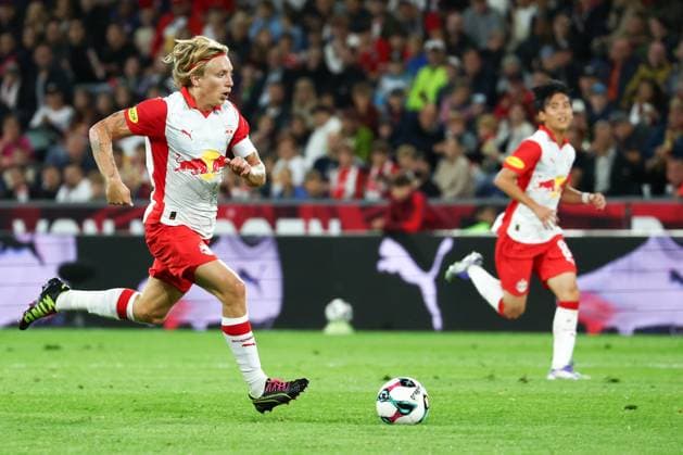 SOCCER - UEFA CL, RBS vs Brann SALZBURG,AUSTRIA,30.JUL.25 - SOCCER - UEFA Champions League, qualification, Red Bull Salzburg vs SK Brann Bergen. Image shows Mads Bidstrup (RBS).  GEPAxpictures xDavidxGeieregger