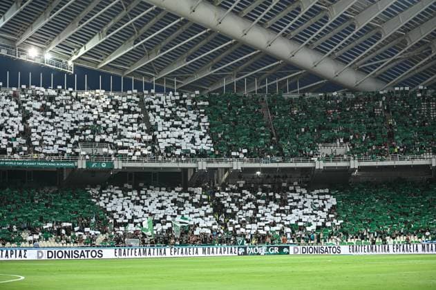 July 30, 2025, Athens, Athens, Greece: Panathinaikos supporters are having fun during the Champions League, second qualifying round, 2nd leg match between Panathinaikos and Rangers at OAKA Stadium on July 30, 2025, in Athens, Greece. Athens Greece - ZUMAk160 20250730_zip_k160_008 Copyright: xStefanosxKyriazisx