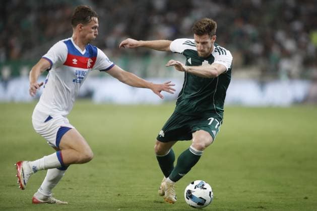 Daniel Mancini of Panathinaikos in action during the UEFA Champions League second qualifying round 2nd leg soccer match between Panathinaikos and Rangers held at Olympic Athletic Center of Athens in Athens, Greece, 30 July 2025. IMAGO ONE INCH PRODUCTIONS ATHENS Greece Copyright: xOnexInchxProductionsx 6622319