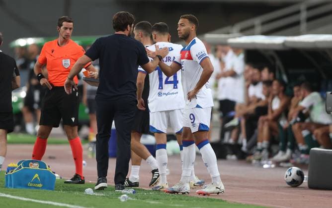 Rangers manager Russell Martin sends on Cyriel Dessers of Rangers as a substitute Panathinaikos v Rangers, UEFA Champions League, 2nd Qualifying Round, Second Leg, Football, Olympic Stadium, Athens, Greece - 30 Jul 2025Athens Olympic Stadium Greece EDITORIAL USE ONLY No use with unauthorised audio, video, data, fixture lists, club league logos or live services. Online in-match use limited to 120 images, no video emulation. No use in betting, games or single club league player publications. Copyright: xKieranxMcManus Shutterstockx 15417964bp