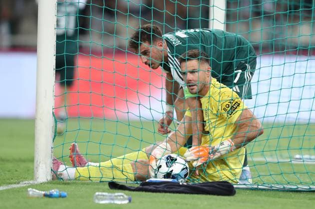 Jack Butland goalkeeper of Rangers in action during the UEFA Champions League second qualifying round 2nd leg soccer match between Panathinaikos and Rangers held at Olympic Athletic Center of Athens in Athens, Greece, 30 July 2025. IMAGO ONE INCH PRODUCTIONS ATHENS Greece Copyright: xOnexInchxProductionsx 16622291