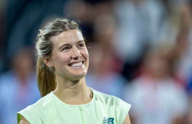 July 30, 2025, Montreal, Pq, Canada: Eugenie Bouchard of Canada smiles during her retirement ceremony following second round tennis action at the National Bank Open in Montreal, Wednesday, July 30, 2025. Canada News - July 30, 2025  - ZUMAc35_ 20250730_zaf_c35_179 Copyright: xChristinnexMuschix