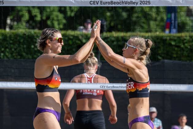 European Championship Beach Volleyball Düsseldorf, 30 07 2025 Janne Uhl GER , Paula Schürholz GER European Championship Beach Volleyball Düsseldorf on 30 07 2025 Copyright: xBEAUTIFULxSPORTS PeterxWeberx