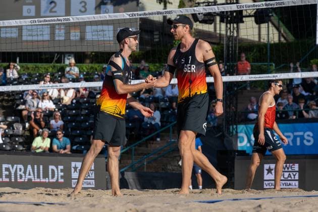 European Championship Beach Volleyball Düsseldorf, 30 07 2025 Clemens Wickler GER , Nils Ehlers GER European Championship Beach Volleyball Düsseldorf on 30 07 2025 Copyright: xBEAUTIFULxSPORTS PeterxWeberx