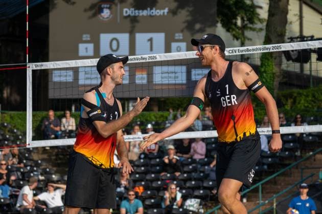 European Championship Beach Volleyball Düsseldorf, 30 07 2025 Clemens Wickler GER , Nils Ehlers GER European Championship Beach Volleyball Düsseldorf on 30 07 2025 Copyright: xBEAUTIFULxSPORTS PeterxWeberx