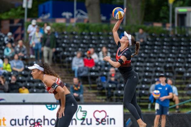 European Championship Beach Volleyball Düsseldorf, 31 07 2025 Anouk Verge Depre SUI , Zoe Verge Depre SUI European Championship Beach Volleyball Düsseldorf on 31 07 2025 Copyright: xBEAUTIFULxSPORTS PeterxWeberx