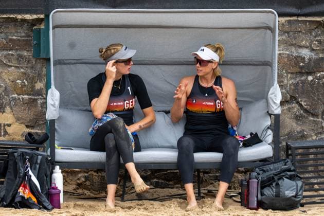 European Championship Beach Volleyball Düsseldorf, 31 07 2025 Hanna Marie Schieder GER , Karla Borger GER European Championship Beach Volleyball Düsseldorf on 31 07 2025 Copyright: xBEAUTIFULxSPORTS PeterxWeberx