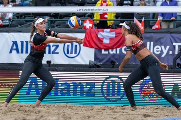 European Championship Beach Volleyball Düsseldorf, 31 07 2025 Anouk Verge Depre SUI , Zoe Verge Depre SUI European Championship Beach Volleyball Düsseldorf on 31 07 2025 Copyright: xBEAUTIFULxSPORTS PeterxWeberx