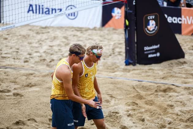 Beach volleyball I European Championship 2025 I Group stage I 31 07 2025 Jonatan Hellvig Sweden and David Ahman Sweden Düsseldorf Rochusclub Düsseldorfer Tennisclub e V Germany Copyright: xLobeca JasperxLorenzx