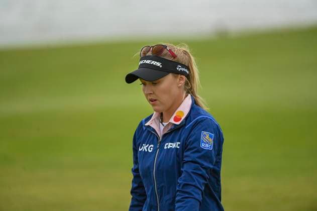 31st July 2025; Royal Porthcawl Golf Club, Porthcawl, Wales; AIG Womens Open Golf, Round 1; Brooke Henderson walks from the 2nd green  AledxHopkins