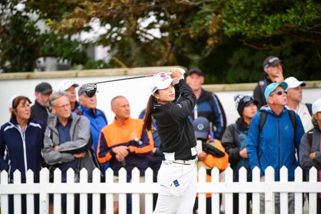 31st July 2025; Royal Porthcawl Golf Club, Porthcawl, Wales; AIG Womens Open Golf, Round 1; Hye& x2011;jin Choi hitting her first tee shot of the round  AledxHopkins