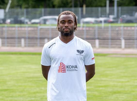 Shean Mensah BFC Preussen Regionalliga Nordost, Porträttermin 2025 2026, 29 07 2025, Copyright: xSebastianxRäppold MatthiasxKochx