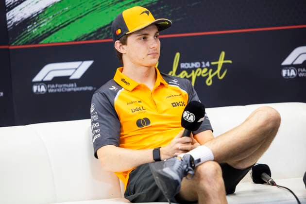 F1 - HUNGARIAN GRAND PRIX 2025 press conference, PK, Pressekonferenz PIASTRI Oscar (aus), McLaren F1 Team MCL39, portrait during the 2025 Formula 1 Lenovo Hungarian Grand Prix, 14th round of the 2025 FIA Formula One World Championship, WM, Weltmeisterschaft from August 1 to 3, 2025 on the Hungaroring, in Mogyorod, Hungary - MogyorodHungary Copyright: xJulienxDelfossex