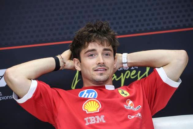 Charles Leclerc F1 Hungarian GP 2025 Charles Leclerc (MCO) - Scuderia Ferrari HP - SF-25 during Formula 1 Lenovo Hungarian Grand Prix 2025 press conference, PK, Pressekonferenz on July 31., 2025 in Hungaroring, Hungary Mogyorod Red Bull Ring Pest Varmegye Hungary