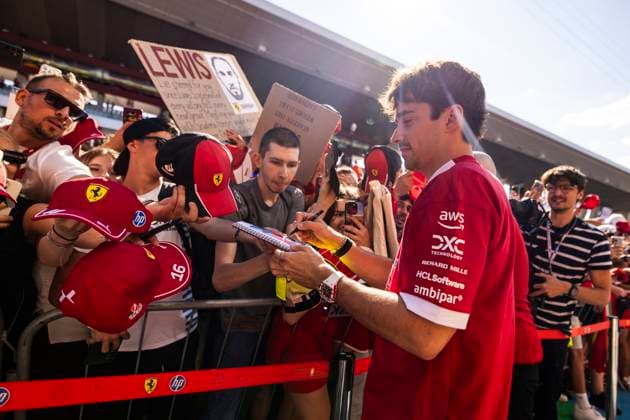 F1 - HUNGARIAN GRAND PRIX 2025 LECLERC Charles (mco), Scuderia Ferrari SF-25, portrait during the 2025 Formula 1 Lenovo Hungarian Grand Prix, 14th round of the 2025 FIA Formula One World Championship, WM, Weltmeisterschaft from August 1 to 3, 2025 on the Hungaroring, in Mogyorod, Hungary - MogyorodHungary  Copyright: xJulienxDelfossex