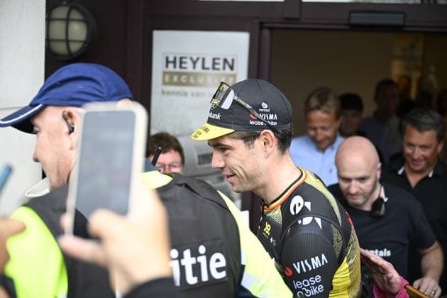 Belgian Wout van Aert of Team Visma-Lease a Bike and pictured before the Natourcriterium Herentals cycling race, Thursday 31 July 2025 in Herentals. The contest is a part of the traditional criteriums , local races in which mainly cyclists who rode the Tour de France compete. TOM GOYVAERTS TomxGoyvaerts  x130372245x