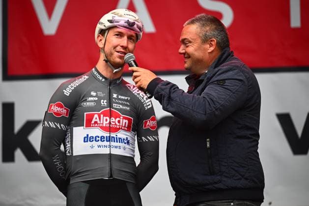 Cycling Criterium Herentals HERENTALS, BELGIUM - JULY 31 : Groves Kaden (AUS) of Alpecin-Deceuninck on the podium during Herentals Fietst an after Tour Criterium in Herentals. On July 31, 2025 in Herentals, Belgium, 31 07 2025 Herentals Belgium  Copyright: xGvgx