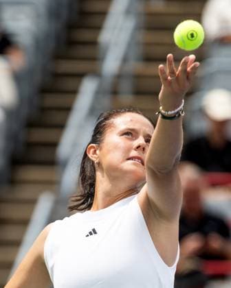 July 31, 2025, Montreal, Quebec, Canada: DARIA KASATKINA from (15) Australia serving in first set against Marta Kostyuk (24) from Ukraine in round of 32 at Canadian Open at IGA stadium in Montreal, Quebec, Canada on 2025-07-31 Montreal Canada - ZUMAl189 20250731_zsp_l189_015 Copyright: xYannickxLegarex