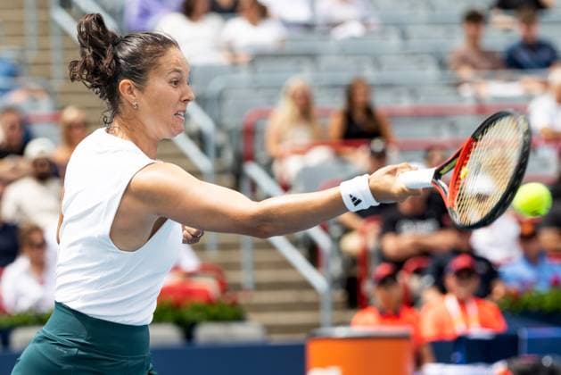 July 31, 2025, Montreal, Quebec, Canada: DARIA KASATKINA from (15) Australia forehand in first set against Marta Kostyuk (24) from Ukraine in round of 32 at Canadian Open at IGA stadium in Montreal, Quebec, Canada on 2025-07-31 Montreal Canada - ZUMAl189 20250731_zsp_l189_019 Copyright: xYannickxLegarex