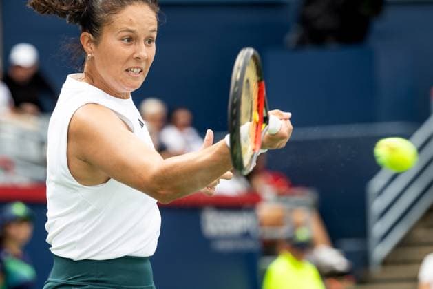 July 31, 2025, Montreal, Quebec, Canada: DARIA KASATKINA from (15) Australia forehand in first set against Marta Kostyuk (24) from Ukraine in round of 32 at Canadian Open at IGA stadium in Montreal, Quebec, Canada on 2025-07-31 Montreal Canada - ZUMAl189 20250731_zsp_l189_021 Copyright: xYannickxLegarex