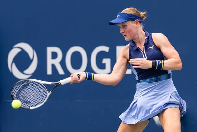 July 31, 2025, Montreal, Quebec, Canada: SUSAN LAMENS from Netherland forehand in second set against Lin Zhu from China in round of 32 at Canadian Open at IGA stadium in Montreal, Quebec, Canada on 2025-07-31 Montreal Canada - ZUMAl189 20250731_zsp_l189_034 Copyright: xYannickxLegarex