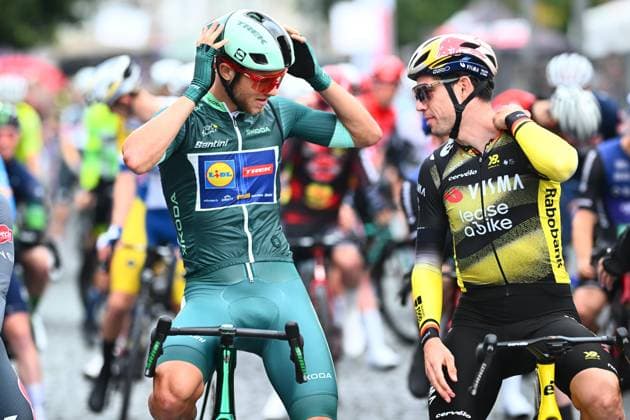 Cycling Criterium Herentals HERENTALS, BELGIUM - JULY 31 : Van Aert Wout (BEL) of Team Visma - Lease a Bike, Milan Jonathan (BEL) of Lidl - Trek at the start line during Herentals Fietst an after Tour Criterium in Herentals. On July 31, 2025 in Herentals, Belgium, 31 07 2025 Herentals Belgium  Copyright: xGvgx
