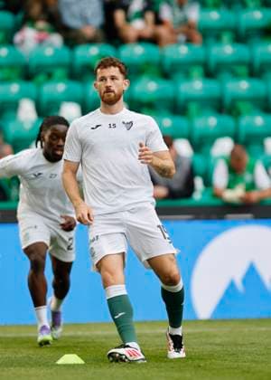 Hibernian v FC Midtjylland UEFA Europa League Jack Iredale of Hibernian warms up during the UEFA Europa League Second Qualifying Round Second Leg match at Easter Road, Edinburgh UK Newspapers OUT Copyright: xFredxPalmerx FIL-22024-0047