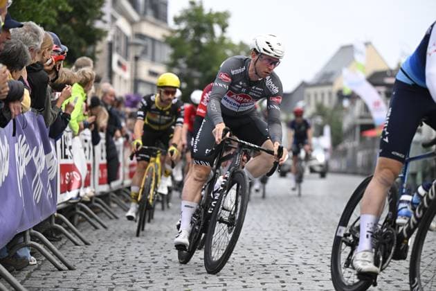 The pack of riders pictured in action during the Natourcriterium Herentals cycling race, Thursday 31 July 2025 in Herentals. The contest is a part of the traditional criteriums , local races in which mainly cyclists who rode the Tour de France compete. TOM GOYVAERTS TomxGoyvaerts  x130379322x