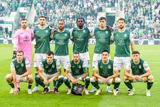 Hibernian v FC Midtjylland UEFA Europa League Team of Hibernian during the UEFA Europa League Second Qualifying Round Second Leg match at Easter Road, Edinburgh UK Newspapers OUT Copyright: xJamiexJohnstonx FIL-22025-0042