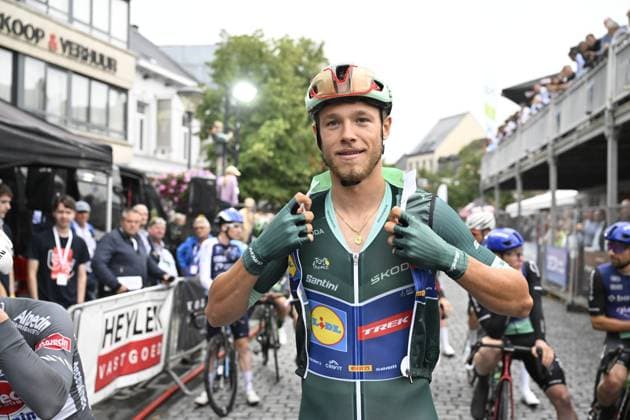 Italian Jonathan Milan of Lidl-Trek pictured before the Natourcriterium Herentals cycling race, Thursday 31 July 2025 in Herentals. The contest is a part of the traditional criteriums , local races in which mainly cyclists who rode the Tour de France compete. TOM GOYVAERTS TomxGoyvaerts  x130379506x