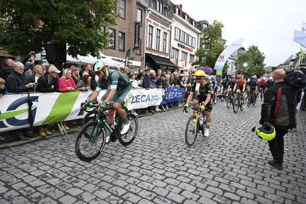 Italian Jonathan Milan of Lidl-Trek pictured in action during the Natourcriterium Herentals cycling race, Thursday 31 July 2025 in Herentals. The contest is a part of the traditional criteriums , local races in which mainly cyclists who rode the Tour de France compete. TOM GOYVAERTS TomxGoyvaerts  x130379516x