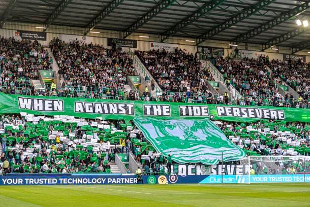 Hibernian v FC Midtjylland UEFA Europa League Fans of Hibernian during the UEFA Europa League Second Qualifying Round Second Leg match at Easter Road, Edinburgh UK Newspapers OUT Copyright: xJamiexJohnstonx FIL-22025-0045
