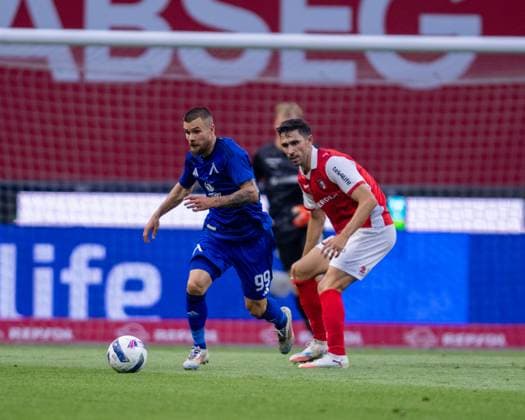 July 31, 2025, Braga, Braga, Portugal: RADOSLAV KIRILOV from PEC Levski Sofia seen on action during the UEFA Europe League 2025 26 qualification round 2 match between SC Braga and PFK Levski Sofia at Estadio Municipal de Braga on July 31, 2025 in Braga, Portugal. Braga Portugal - ZUMAl192 20250731_zsp_l192_023 Copyright: xMiguelxLemosx