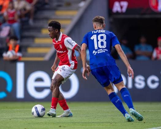 July 31, 2025, Braga, Braga, Portugal: MARIO DORGELES from SC Braga seen on action during the UEFA Europe League 2025 26 qualification round 2 match between SC Braga and PFK Levski Sofia at Estadio Municipal de Braga on July 31, 2025 in Braga, Portugal. Braga Portugal - ZUMAl192 20250731_zsp_l192_024 Copyright: xMiguelxLemosx