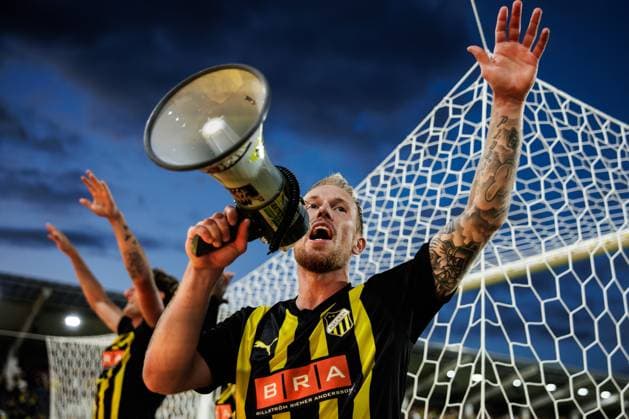 250731 Mikkel Rygaard Jensen of Häcken celebrates after the UEFA Europa League second qualifying round match between Häcken and Anderlecht on July 31, 2025 in Gothenburg BELGIUM OUT Photo Michael Erichsen BILDBYRAN COP 89 MI0858 fotboll football soccer fotball uefa europa league kval europa league häcken anderlecht bbeng bbauto jubel  Copyright: MICHAELxERICHSEN BB250731MI081