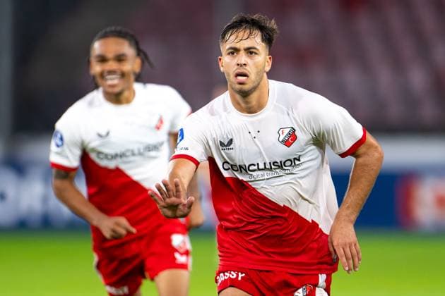 2025-07-31 FC Utrecht v FC Sheriff Tiraspol - UEFA Europa League 2025 26 Second Qualifying Round Second Leg UTRECHT, NETHERLANDS - JULY 31: Souffian El Karouani of FC Utrecht celebrates after scoring the team s fourth goal during the UEFA Europa League 2025 26 Second Qualifying Round Second Leg match between FC Utrecht and FC Sheriff Tiraspol at Stadion Galgenwaard on July 31, 2025 in Utrecht, Netherlands. Utrecht Stadion Galgenwaard Netherlands Content not available for redistribution in The Netherlands directly or indirectly through any third parties. Copyright: xJorisxVerwijstx