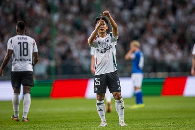 31.07.2025 WARSZAWA, LAZIENKOWSKA 3 PILKA NOZNA (FOOTBALL), UEFA LIGA EUROPY KWALIFIKACJE ( UEFA EUROPEAN LEAGUE ) MECZ (GAME) LEGIA WARSZAWA - BANIK OSTRAVA NZ RYOYA MORISHITA RADOSC BRAMKA GOL LEGIA FOTO LUKASZ GROCHALA CYFRASPORT NEWSPIX.PL --- Newspix.pl  20250731CSLG0101