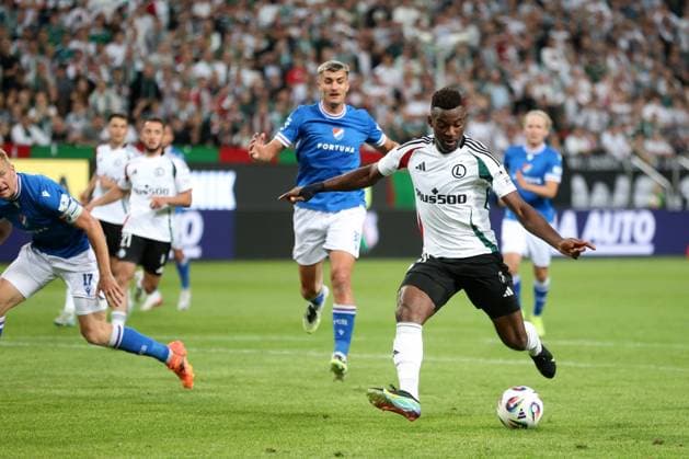 WARSZAWA 31.07.2025 REWANZOWY MECZ II RUNDA ELIMINACYJNA LIGA EUROPY SEZON 2025 26: LEGIA WARSZAWA - BANIK OSTRAWA --- UEFA EUROPA LEAGUE SECOND QUALIFYING ROUND SECOND MATCH: LEGIA WARSAW - BANIK OSTRAVA JEAN-PIERRE NSAME STRZELA GOLA FOT. PIOTR KUCZA FOTOPYK NEWSPIX.PL --- newspix.pl 