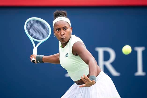 July 31, 2025, Montreal, Pq, CANADA: Coco Gauff of the United States returns a shot during third round tennis action against Veronika Kudermetova at the National Bank Open tennis tournament in Montreal on Thursday, July 31, 2025. Canada News - July 31, 2025  - ZUMAc35_ 20250731_zaf_c35_106 Copyright: xChristopherxKatsarovx