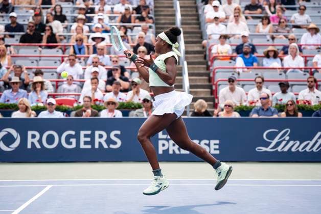 July 31, 2025, Montreal, Pq, CANADA: Coco Gauff of the United States returns a shot during third round tennis action against Veronika Kudermetova at the National Bank Open tennis tournament in Montreal on Thursday, July 31, 2025. Canada News - July 31, 2025  - ZUMAc35_ 20250731_zaf_c35_107 Copyright: xChristopherxKatsarovx