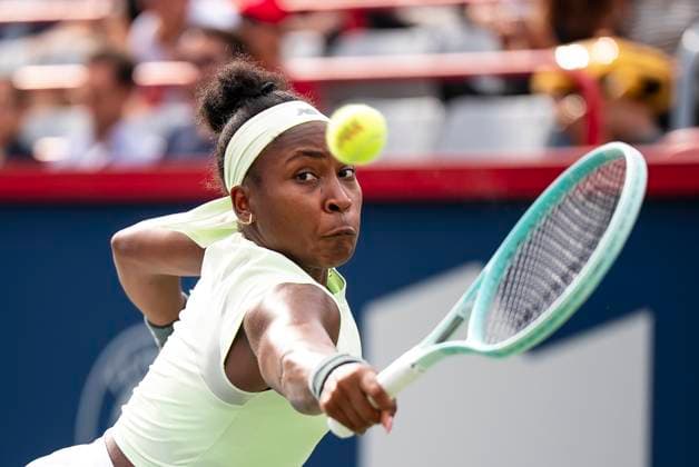 July 31, 2025, Montreal, Pq, CANADA: Coco Gauff of the United States returns a shot during third round tennis action against Veronika Kudermetova at the National Bank Open tennis tournament in Montreal on Thursday, July 31, 2025. Canada News - July 31, 2025  - ZUMAc35_ 20250731_zaf_c35_108 Copyright: xChristopherxKatsarovx