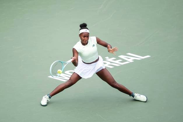 July 31, 2025, Montreal, Pq, CANADA: Coco Gauff of the United States returns a shot during third round tennis action against Veronika Kudermetova at the National Bank Open tennis tournament in Montreal on Thursday, July 31, 2025. Canada News - July 31, 2025  - ZUMAc35_ 20250731_zaf_c35_112 Copyright: xChristopherxKatsarovx