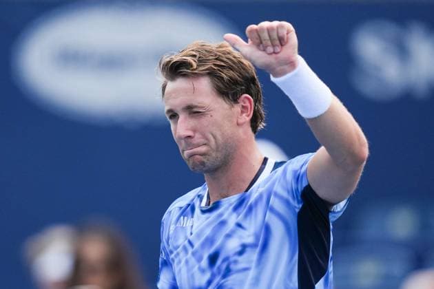 Casper Ruud of Norway celebrates after winning the match against Nuno Borges of Portugal during the Men s Singles third round match on day 6 of the ATP, Tennis Herren Masters 1000 National Bank Open at Sobeys Stadium. on July 31, 2025 in Toronto, Canada. Toronto Canada - ZUMAe321 20250731_zia_e321_019 Copyright: xLeonardoxRamirezx