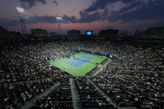 ATP, Tennis Herren Masters 1000 National Bank Open Toronto Presented by Rogers 2025 - Day 6 Cental Court during the Men s Singles third round match on day 6 of the ATP Masters 1000 National Bank Open at Sobeys Stadium. on July 31, 2025 in Toronto, Canada. (Photo by Leonardo Ramirez Eyepix Group) Copyright: xLeonardoxRamirezx xEyepixxGroupx LR-31072025-07745